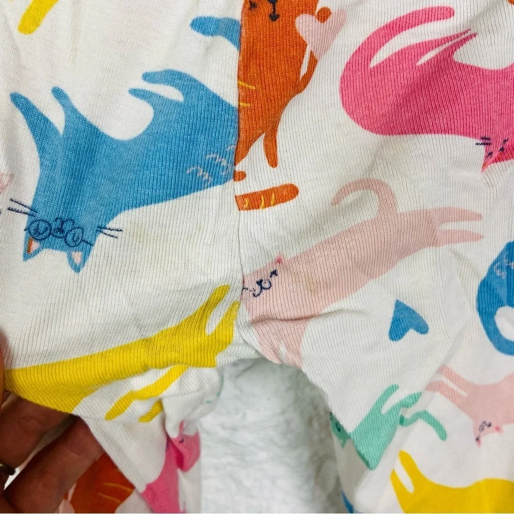 Carter white Colorful Cat Print Kids cotton Leggings size 5